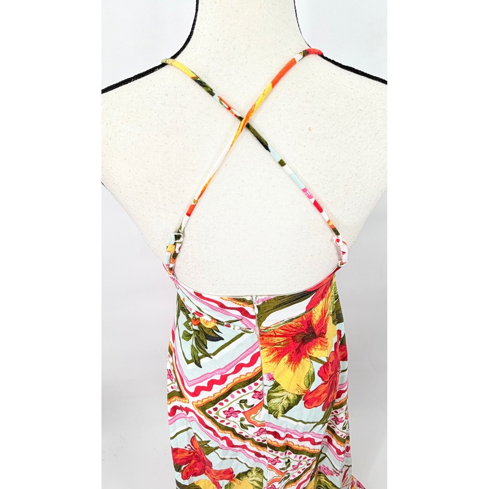 Crystal Sky Maxi Dress Womens Size S Multicolor Tropical Floral Scarf Print Boho - Picture 6 of 10